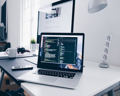 Workspace setup showing a comfortable distance from the monitor